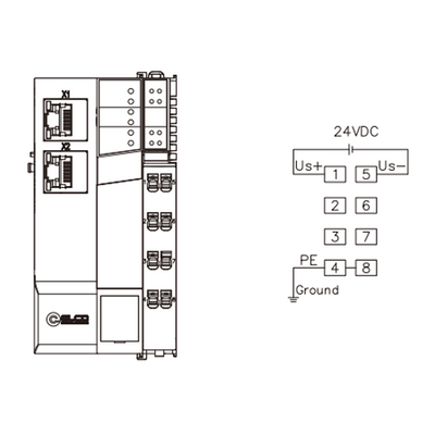 FX20-GW-CE00 ELCO IP20 MODULAR I/O SYSTEM, FX20-GATEWAY MODULE, CC-LINK, 2XRJ45, MAX. 32 CASCADABLE MODULES, DIN 35 MM RAIL INSTALLATION, CURRENT PROTECTION